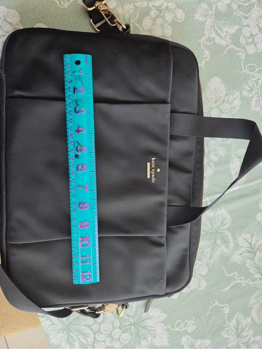 kate spade black nylon laptop bag with cross body strap